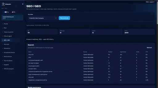 SEO / GEO: site summary