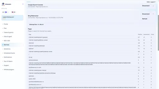 Services: Bing Webmaster