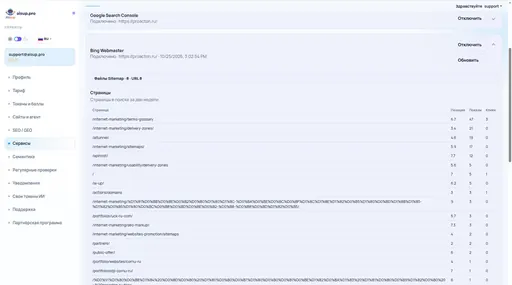 Сервисы: Bing Webmaster